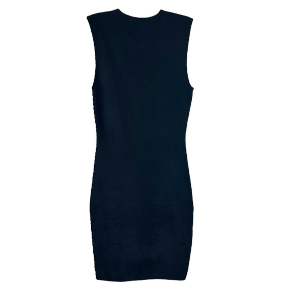 ALEXANDER WANG - Women’s Faux-Fur Stripe Mini Dress, Bodycon - Black, Medium - Picture 7 of 16